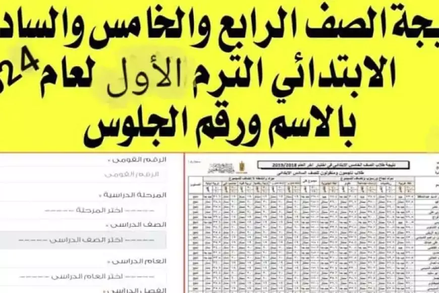 بوابة الاساسي.. نتيجة الصف الرابع – الخامس – السادس الابتدائي 2025 بالاسم ورقم الجلوس عبر موقع وزارة التربية والتعليم