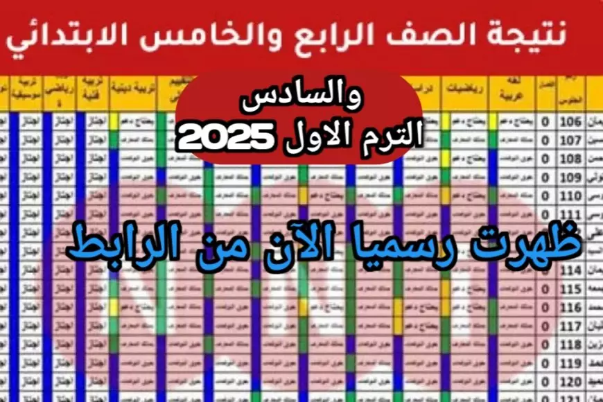 نتيجة الصف الرابع والخامس والسادس الابتدائي 2025 محافظة القاهرة الترم الاول بالاسم ورقم الجلوس والرقم القومي بوابه التعليم الاساسي