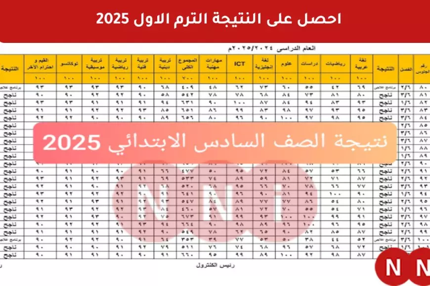 نتيجة الصف السادس الابتدائي 2025 برقم الجلوس والاسم عبر eduserv.cairo.gov.eg بوابه التعليم الاساسي بالرقم القومي