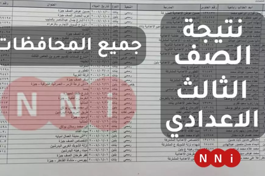 نتيجه الصف الثالث الاعدادي 2025 برقم الجلوس القاهره عبر بوابة التعليم الاساسي بالاسم