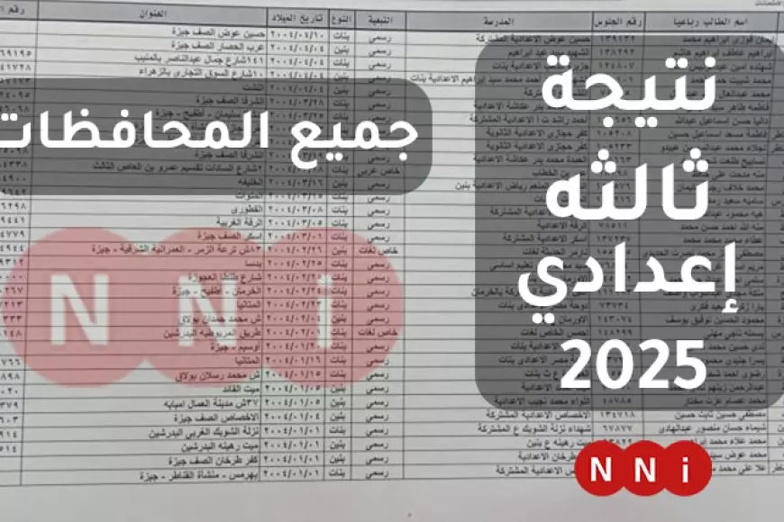 لينك فعال.. نتيجة ثالثة إعدادي برقم الجلوس والاسم عبر موقع وزارة التربية والتعليم الرسمي في كل المحافظات