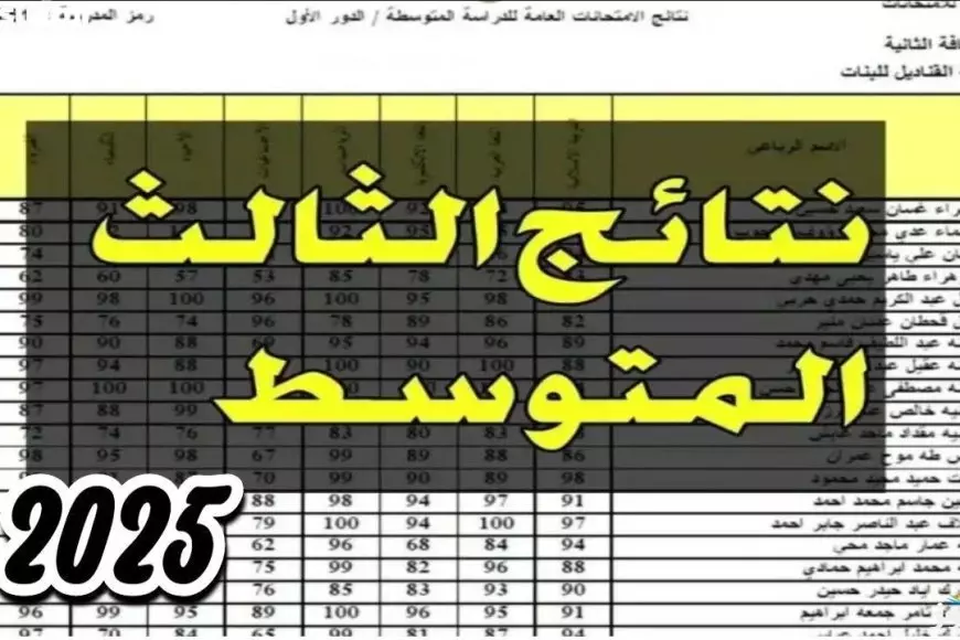 وزارة التربية العراقية.. رابط نتائج الثالث المتوسط الدور الأول 2025 بالرقم الامتحاني epedu.gov.iq